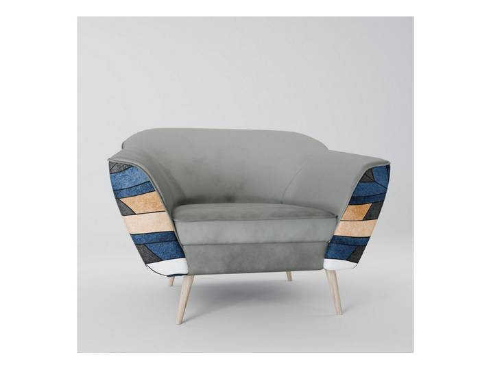 SPACEREBELS Sessel Gloria, Loungesessel mit Buchenholzbeinen, Samt Riviera, SpaceRebels-Muster
