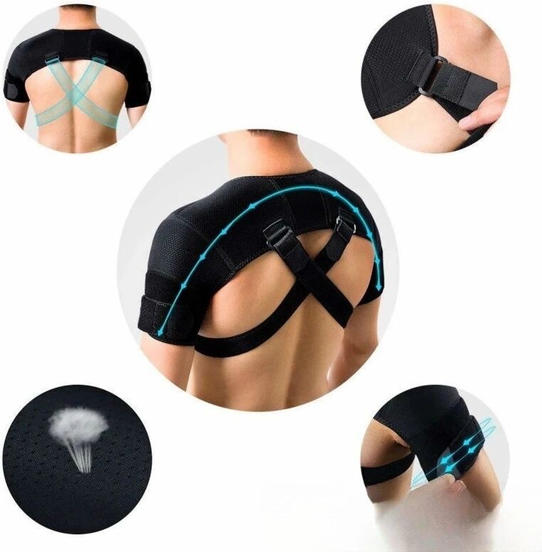 INF Sangle de soutien d'épaule double sport ajustable L/XL