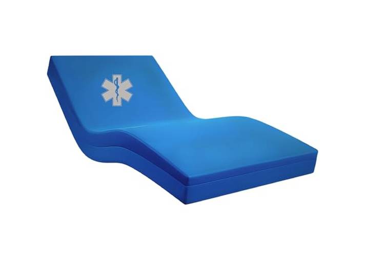 Krankenhaus-Reha-Matratze mit wasserdichter (abwaschbarer) Schutzhülle Made in Europe 90x200x12. Wasserdichter Matratzenbezug in blau. atmungsaktiv und abwischbar. Krankenhausqualität (90X200X12)