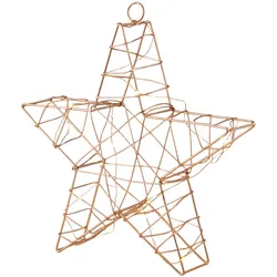 Weihnachtsstern kupfer Weihnachtsdekoration Stern Drahtgeflecht Adventsstern Wohnzimmer, Metall, Batterien, 15x LED, LxBxH 26x5x25 cm