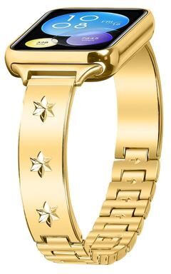 Inspired Deals Snowflake Petals Metal Watch Band For Xiaomi Mi Band 8 Pro Redmi Watch 4 Adjustable Bracelet Strap gold
