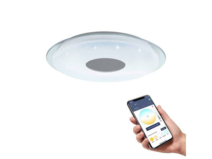 EGLO connect Smart Home Deckenleuchte Connect Lanciano-Z, dimmbar, weiß / opal, für Wohn- / Esszimmer, Kunststoff