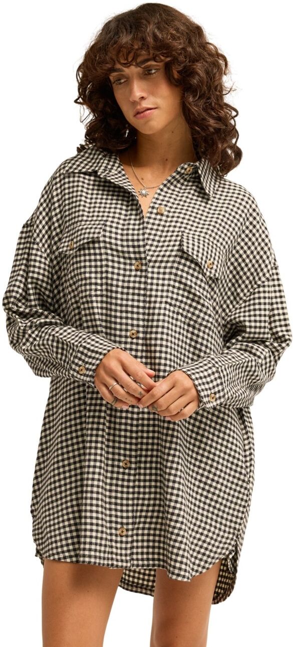 Sommerkleid BILLABONG "Winter Checks", Damen, Gr. XS, schwarz-weiss (schwarz), Obermaterial: 100% Baumwolle., Kleider Sommerkleid schwarz XS