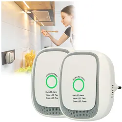 Alecto, Gefahrenmelder, 2er-Set Gasmelder für die Steckdose – Methan & Erdgas Detektor mit 70dB Alarm & LED-Ring – EN50194 z