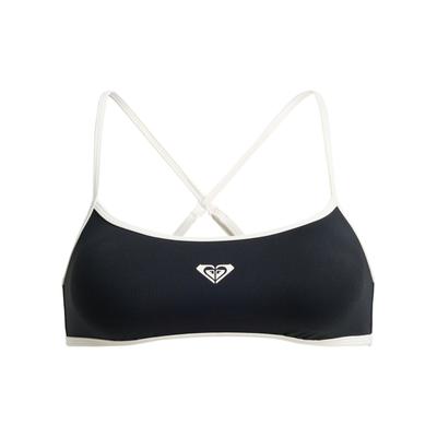 Bandeau-Bikini-Top ROXY "The Retro Essentials Bralette", Damen, Gr. L, schwarz-weiß (anthrazit), Obermaterial: 85% Polyester, 15% Elasthan., Bikini-Oberteile