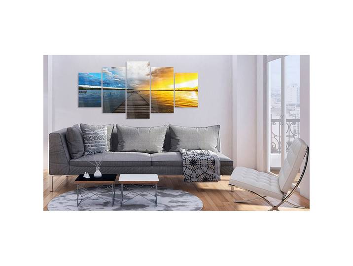 Tableau déco plexiglas Lake of Dreams Plexiglas Bleu/Jaune 100 x 50cm