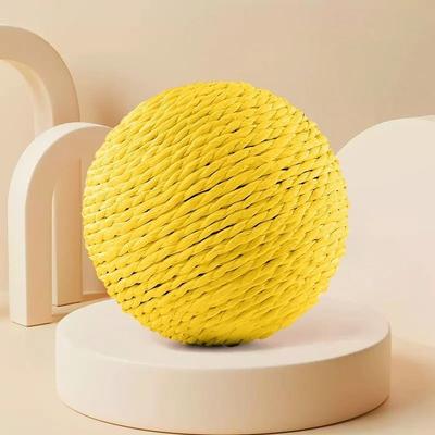 Uplifted Finds Super Interactive Sisal Cat Scratching Ball Toy With Sound yellow