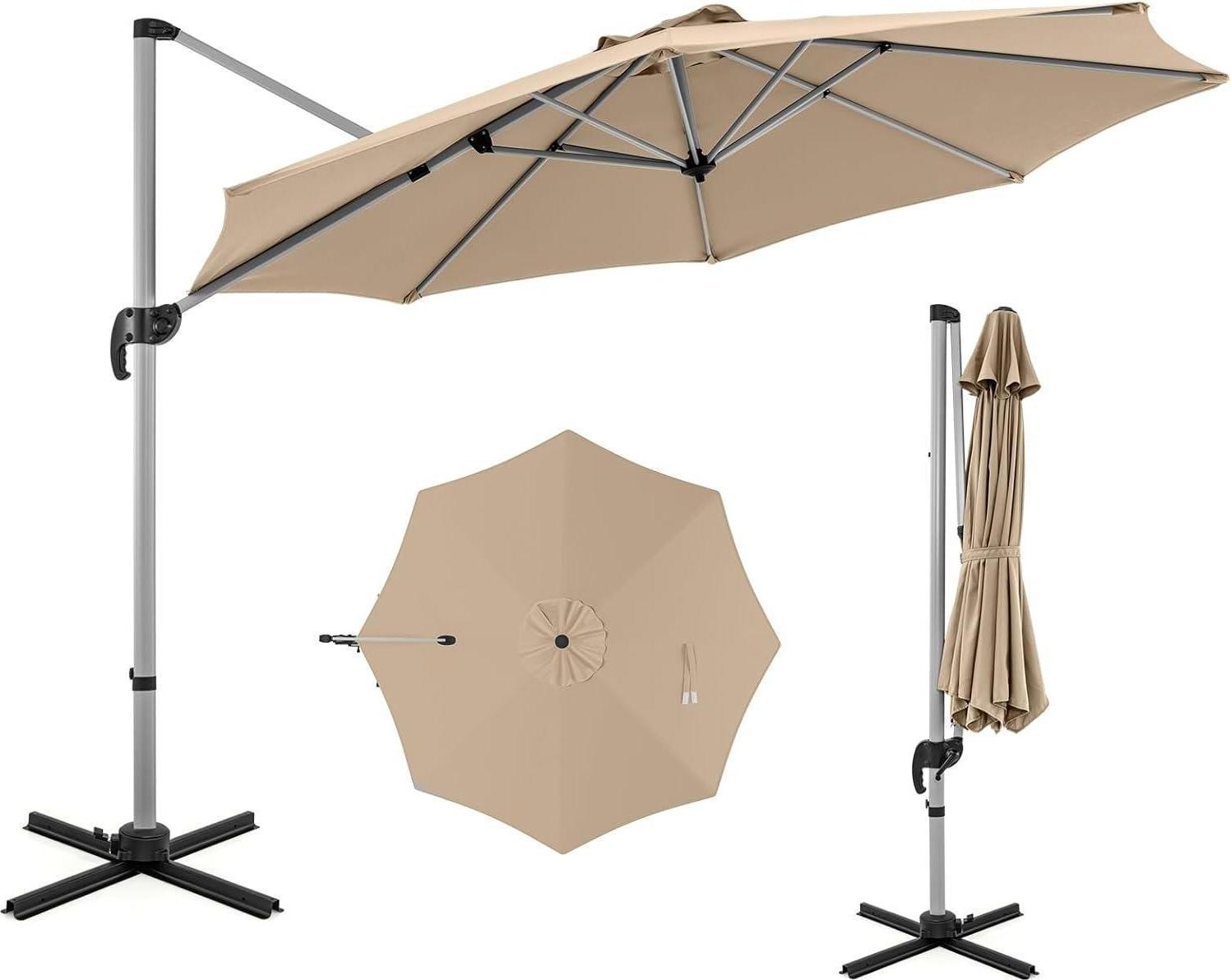 Sonnenschirm Ø325cm Ampelschirm mit Kurbel & Ständer UV-Schutz wasserabweisend