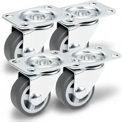 PRIOstahl Lenkrollen 4 x Graue Rollen 30mm Möbelrollen Laufrollen drehbar für Möbel Bettkasten