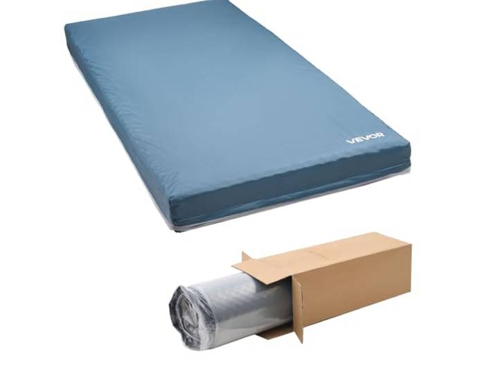 VEVOR Pflegematratze, 158 kg Tragkraft, medizinische Schaumstoffmatratze, Druckentlastung, wasserdicht, für die Behandlung von Dekubitus in Pflegeheimen & der häuslichen Pflege, 2030x914x153 mm