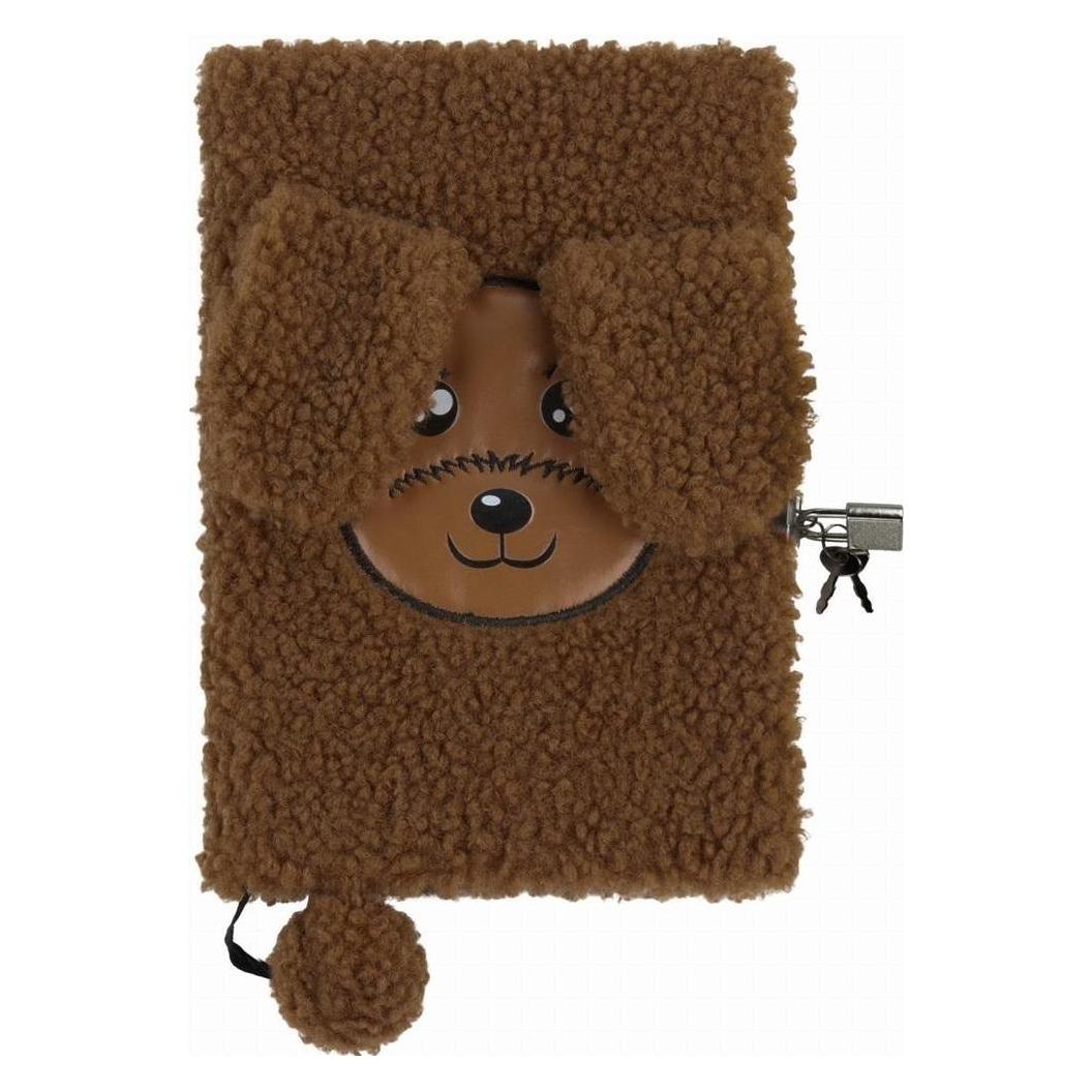 Derform Plüsch-Tagebuch mit Vorhängeschloss Hund (Weicher Einband) (54604909)