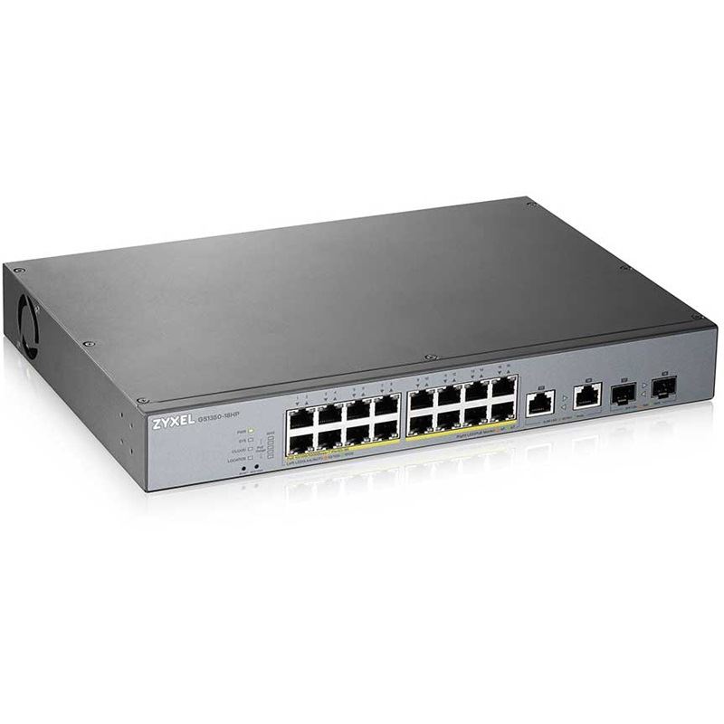 ZyXEL Switch 18x GS1350-18HP PoE long range 250W