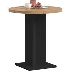 ESSTISCH Eiche Artisan, schwarz, Küchentisch rund Ø 70 cm