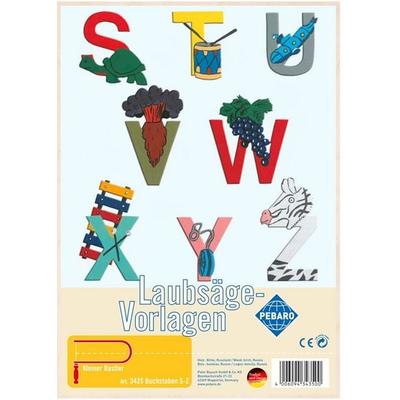 PEBARO 343S - Laubsägevorlage Buchstaben S-Z, 1 Platte, Größe DIN A4