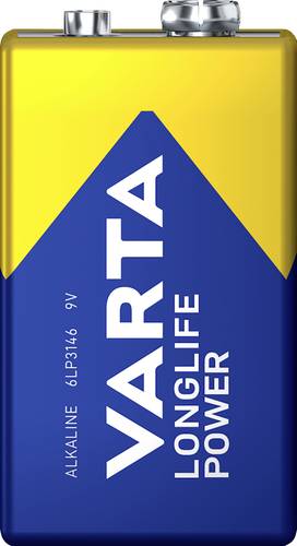 Varta Longlife Power 9V Stück 9V Block-Batterie Alkali-Mangan 580 mAh 9V 20St.