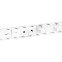 Hansgrohe RainSelect Thermostat Unterputz, 3 Verbraucher, mattweiß, mit Handbrause, PowderRain und Schulterbrause