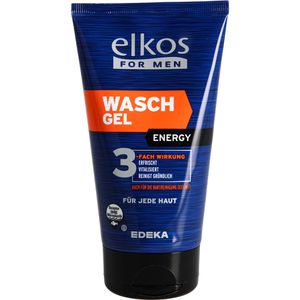 elkos Waschgel For Men Energy, erfrischend, mit Vitaminkomplex B5, B3 und Koffein, alle Hauttypen, 150 ml