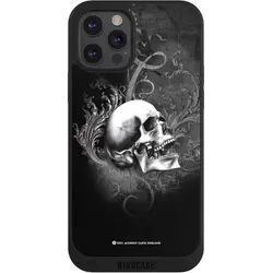 Nivocase Handyhülle für Apple iPhone 12 Pro Hülle NIVOpure Case Schwarz Gothic Schädel Totenköpfe (Apple iPhone 12 Pro), Smartphone Hülle, Schwarz