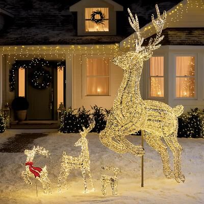 Gold Foil Micro LED Outdoor Reindeer - 2' - Ballard Designs
