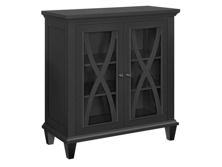 Mid.you Kommode Ellington, Schwarz, Glas, 3 Fächer, 79x85x37 cm, stehend, Wohnzimmer, Kommoden & Sideboards, Kommoden