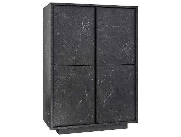 Mid.you Highboard, Anthrazit, 3 Fächer, 92x145x43 cm, Kleinmöbel, Kommoden, Highboards