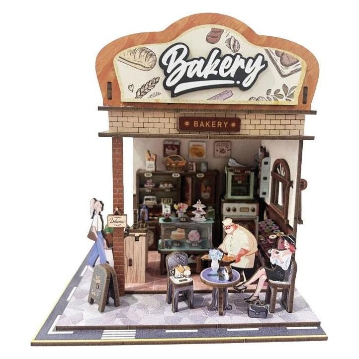 Van Manen Veenendaal Woodworks DIY Bastelset Holz Bakery mit Licht 185tlg (610826)