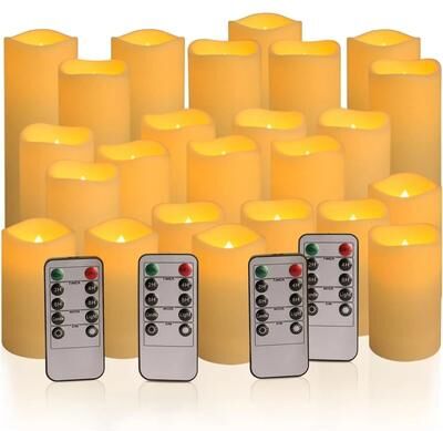 Uplifted Finds 24 To 144 Units Bulk Set Waterproof Indoor Flameless LED Candle Lights For Festivals Gatherings And Party Decor 24 Pcs