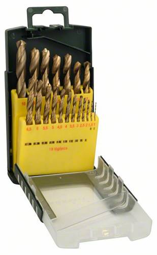 Metallbohrer-Set HSS-TiN, 19-teilig, 1 -10 mm, Gripbox