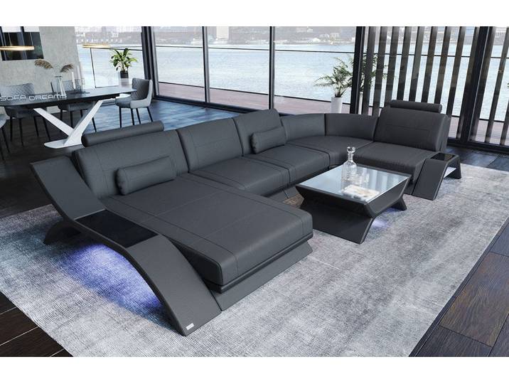 Designsofa Calabria U-Form aus Leder