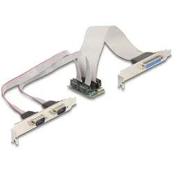 Delock Mini PCIe I/O PCIe full size 1 x Parallel, 2 x Seriel, Kontrollerkarte