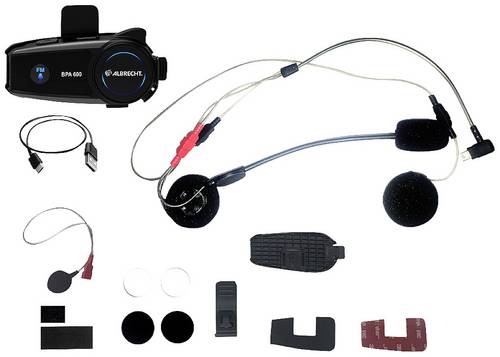 Albrecht BPA 600 15550 Bluetooth-Headset mit Mikrofon Passend für (Helmtyp) alle Helmtypen