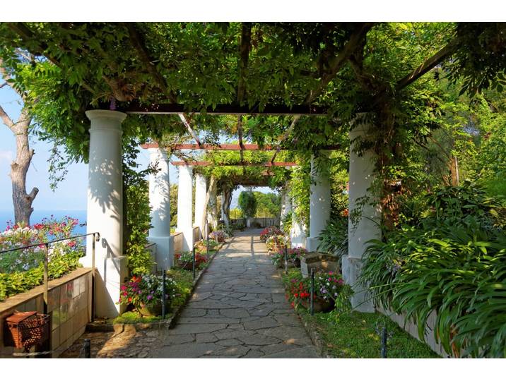 Fototapete PAPERMOON Pergola Villa St Michele , bunt, B:3,5m L:2,6m, Vlies, Tapeten, Fototapete