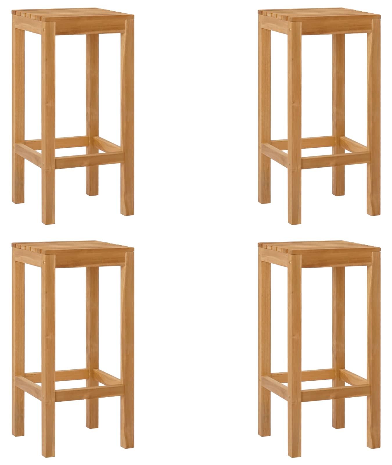 vidaXL Barhocker 4 stk. Natur Massivholz Teak