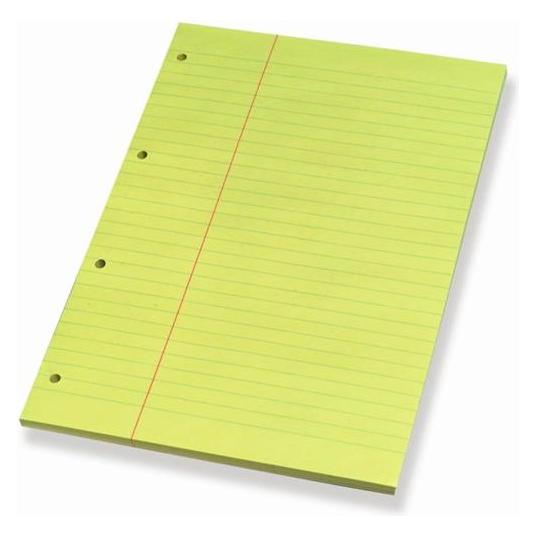 Hamelin Konceptblok A4 gul linjeret m/margin gul Bantex - (5 stk.) (A4, Liniert) (100051856)