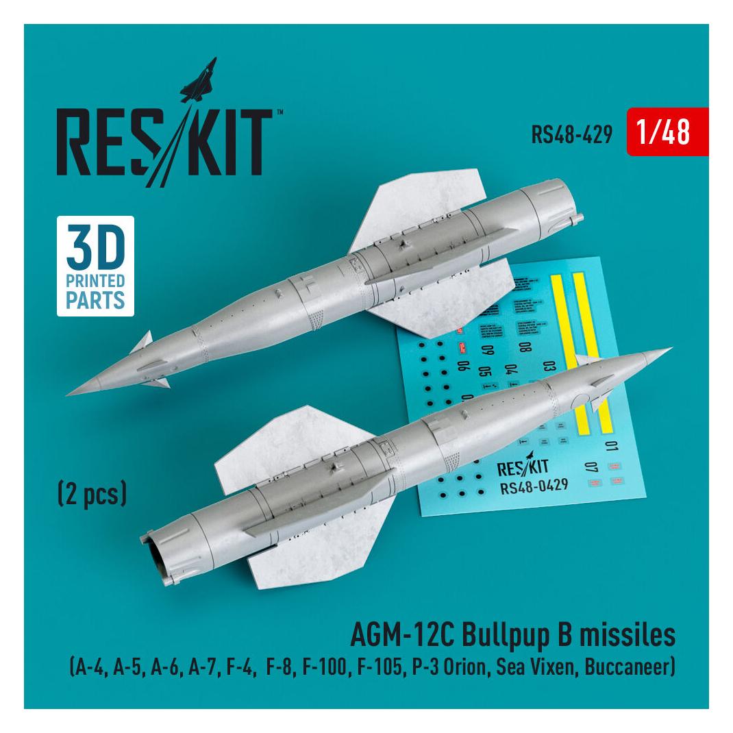 ResKit AGM-12C Bullpup B missiles (2 pcs) (A-4, A-5, A-6, A-7, F-4, F-8, F-100, F-105, P-3 Orion, Sea Vixen (RS48-0429)