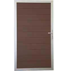 GroJa Solid Steckzaun Universal Einzeltor Sondermaß mit Alurahmen  Terra