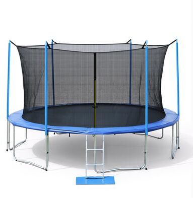 Aoodor Outdoor Trampoline, Recreational Trampoline with Enclosure Inner-Safety Net and Ladder for Kids