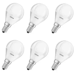 6 x OSRAM E14 LED Lampen UPERSTAR dimmbar weiss mattiert 4,9W wie 40W warmweiß