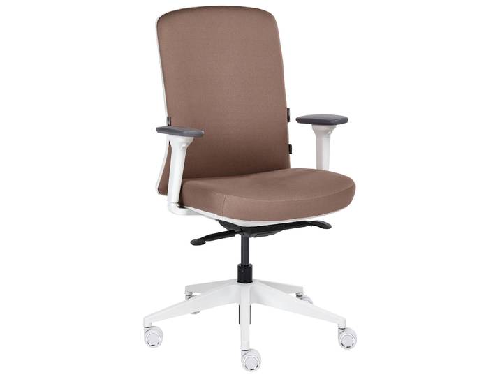BELIANI Bürostuhl Braun Stoff Verstellbare Lendenwirbelstütze Verstellbare Armlehnen Drehbar Höhenverstellbar Ergonomischer Schreibtischstuhl