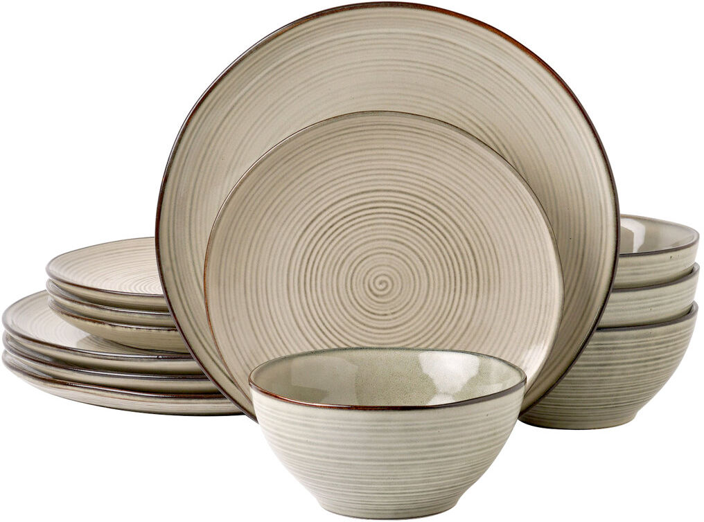 Richmount Stoneware Dinnerware Set 12 Piece - Service for 4 Castle Wall 12