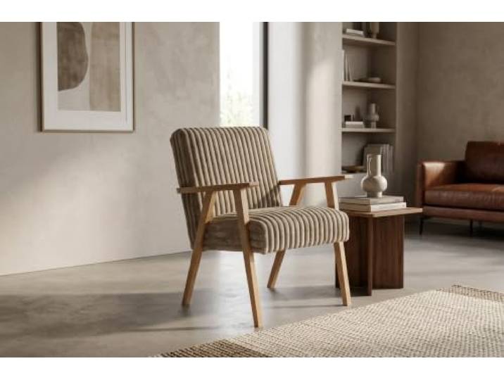 Family Meble Sessel Soler Idylla – Retro-Sessel im Vintage-Stil mit Stoff-Bezug – Grau · 11
