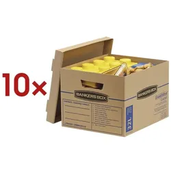 Bankers Box System 10 Stück Umzugskartons »SmoothMove Umzugsbox« 33,5/39,1/27 cm braun, 33.5x27x39.1 cm