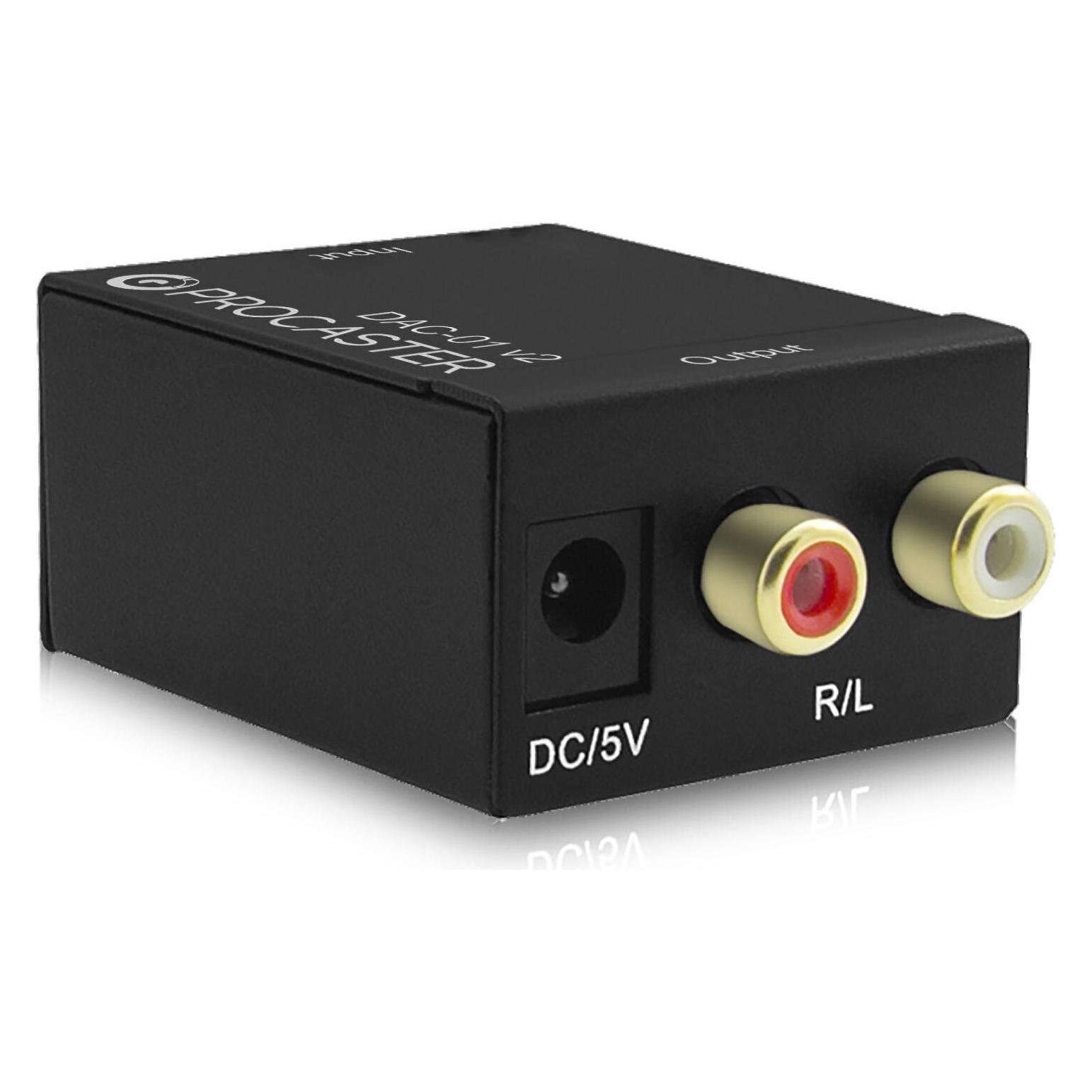Vestel ProCaster DAC-01 v2 -D/A-muunnin, S/PDIF -> stereo RCA (Digital -> Analog) (DAC02)