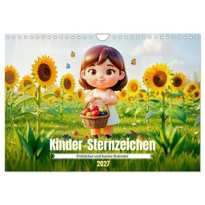 Kinder‑Sternzeichen - Fröhlicher und bunter Kalender (Wandkalender 2027 DIN A4 quer), CALVENDO Monatskalender