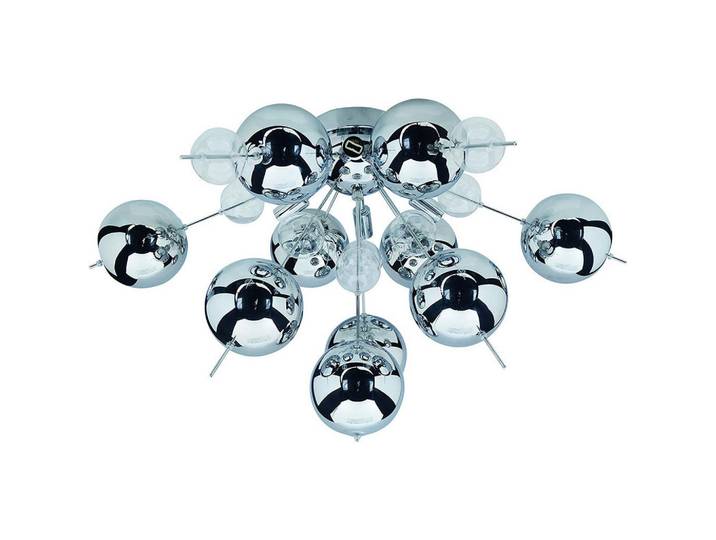 Näve Deckenleuchte Explosion, Klar, Chromfarben, Metall, Glas, 57x38x57 cm, Lampen & Leuchten, Innenbeleuchtung, Deckenleuchten, Deckenleuchten