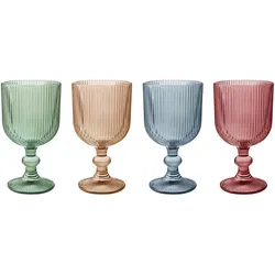 Weinglas Ivana Blau/Grün/Orange/Pink, 4er Set