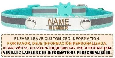 Uplift Essentials Reflective Personalized Breakaway Cat Collar blue2