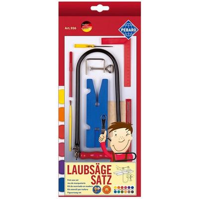 PEBARO 936 - Laubsäge-Starter-Set mit Vorlage und Malkasten, 17 Teile