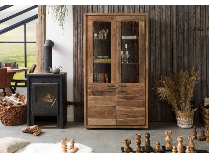 Vitrine 98x40 Acacia laqué Bois naturel BARK #108