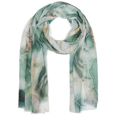Schal STYLEBREAKER "Schal mit Marmor Muster", Damen, grün, Obermaterial: 100% Viskose CV., Modisch, Modetücher Schal